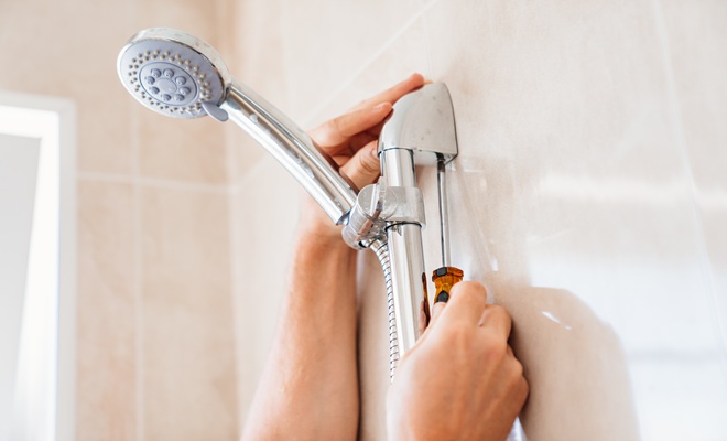 Shower being fitted