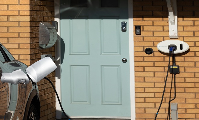 EV charger on house and car