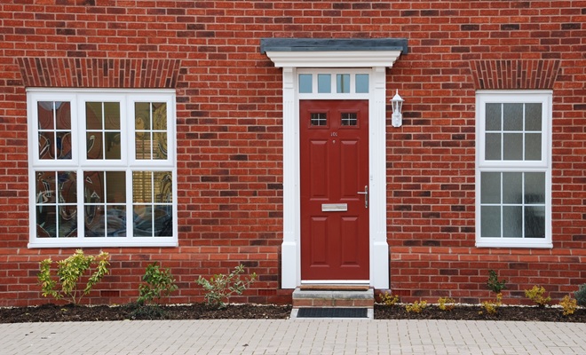 Red front door