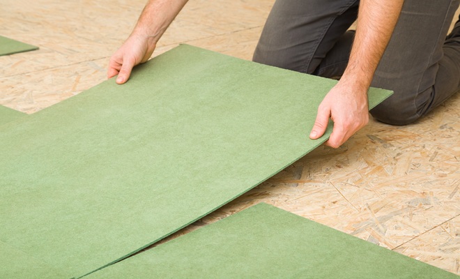 Underlay being laid