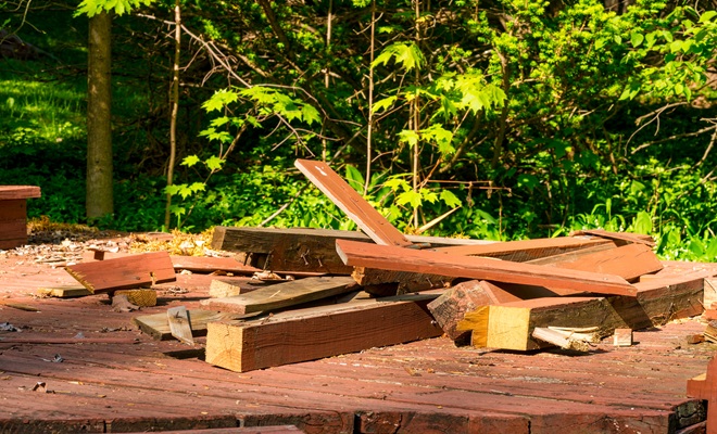 Pile of decking