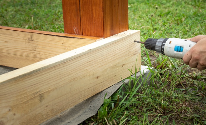 Decking being installed