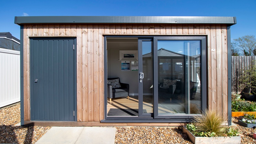 Grey garden office