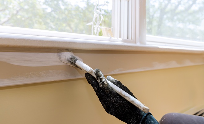 Hand painting around window