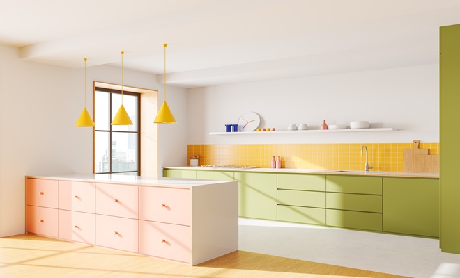 Tidy kitchen open shelves
