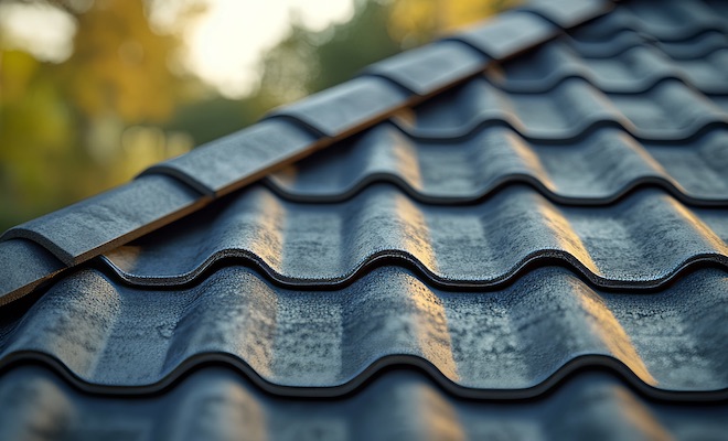 close up of grey roof