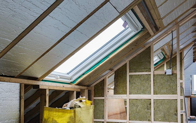 Silverbacked insulation in loft
