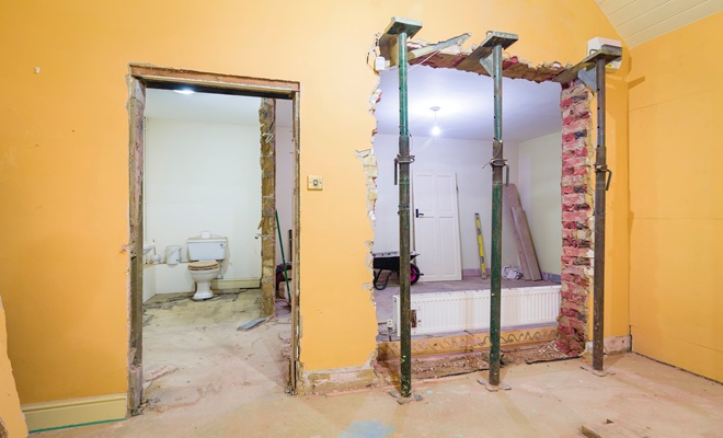Wall being removed