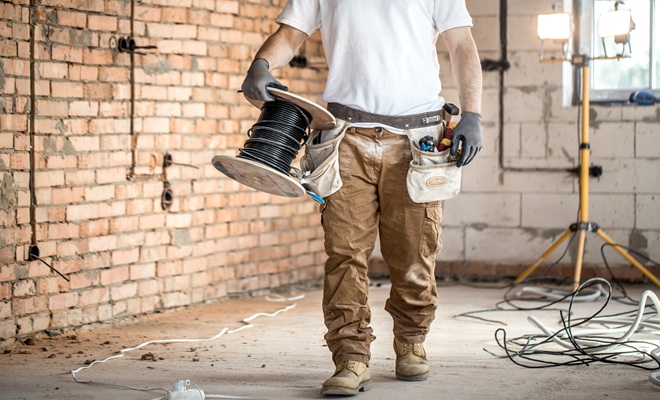 Electrician in building