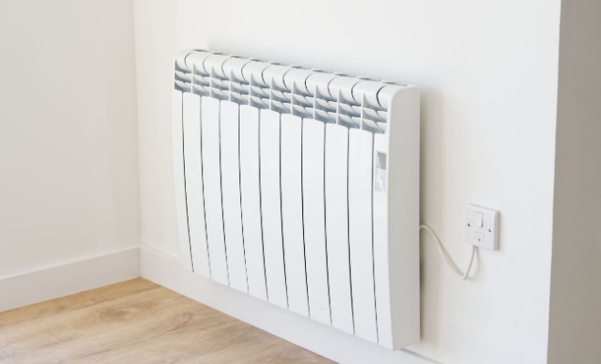 White electric radiator