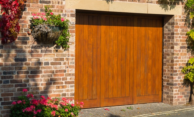 Wood garage door