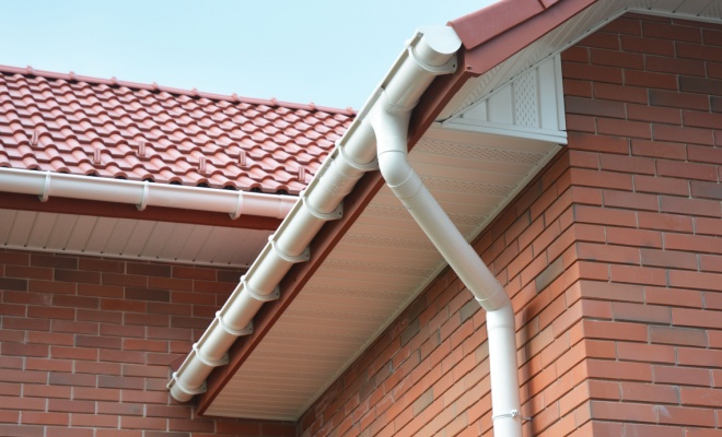 Gutters on the side of a property