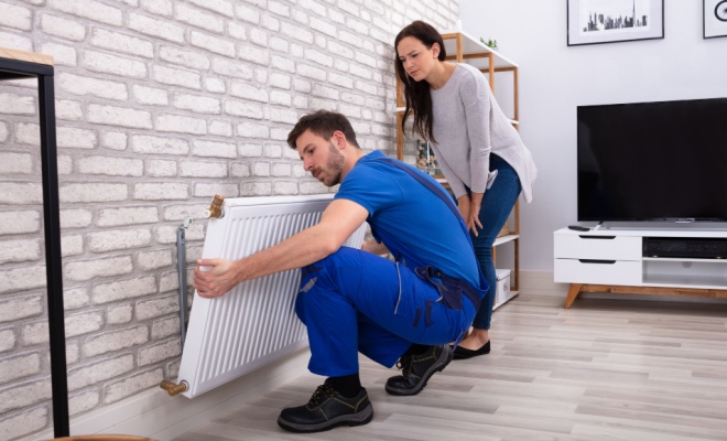 installing a radiator in a house
