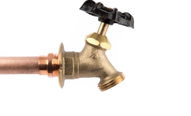 example of outdoor tap on white background