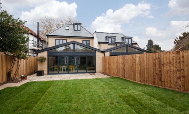 distance view of house with large extension