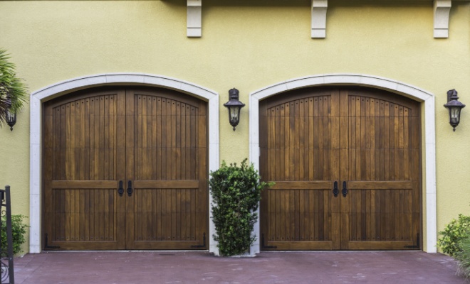 Timber garage door