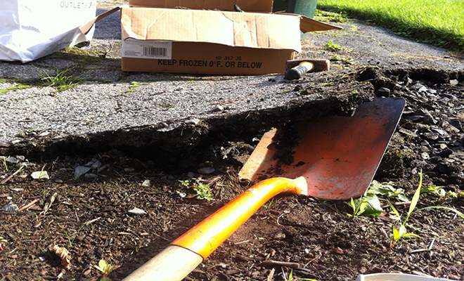 Removing a tarmac driveway