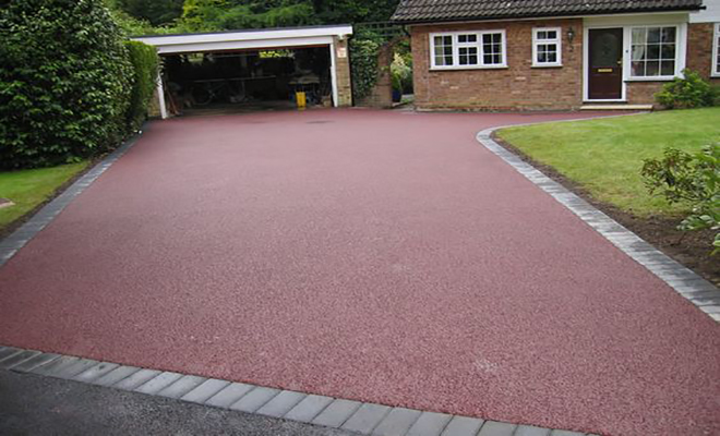 Coloured tarmac driveway