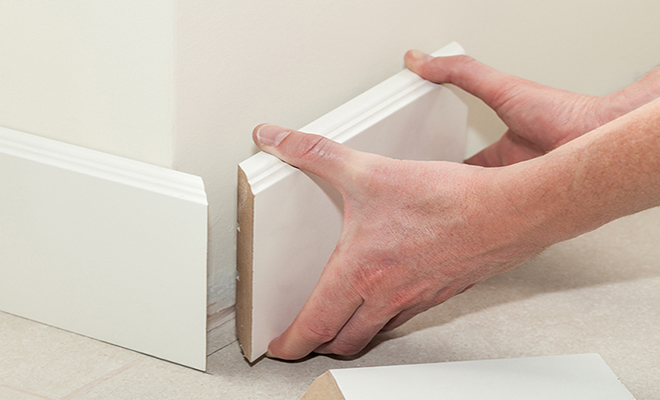 replace skirting board in a house