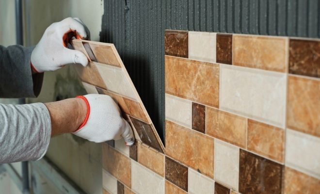 Wall tile installation