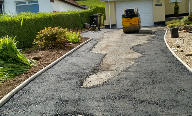 Damaged tarmac driveway