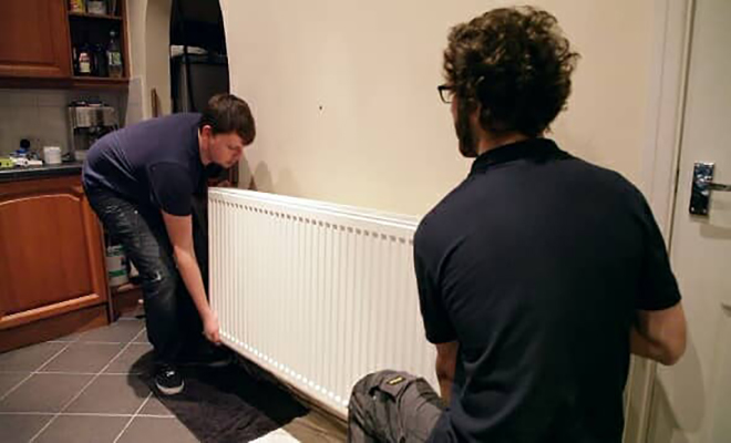 installing a radiator in a house