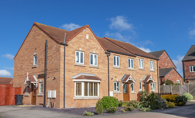 red brick new build house