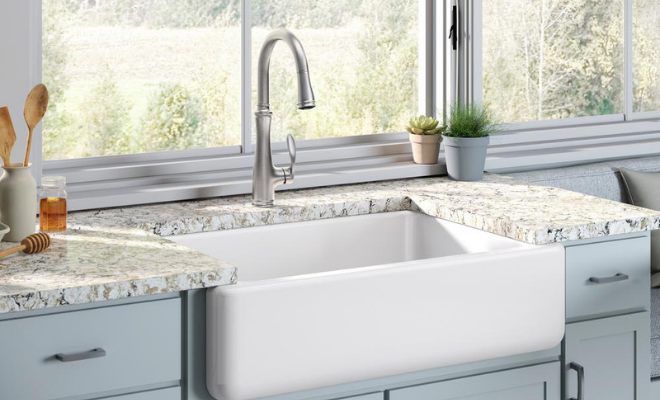 White kitchen sink