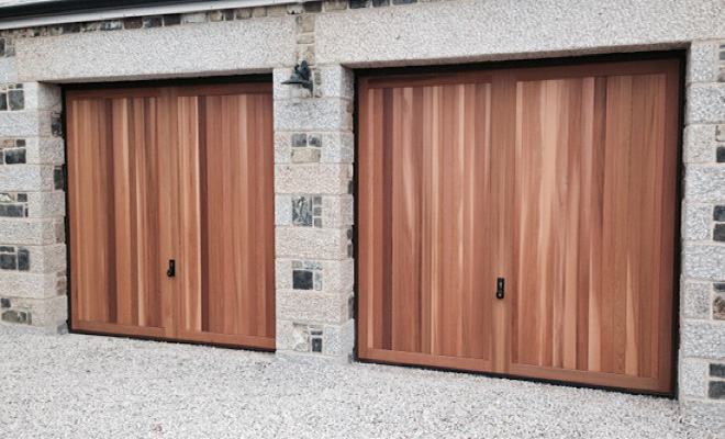 Timber garage door