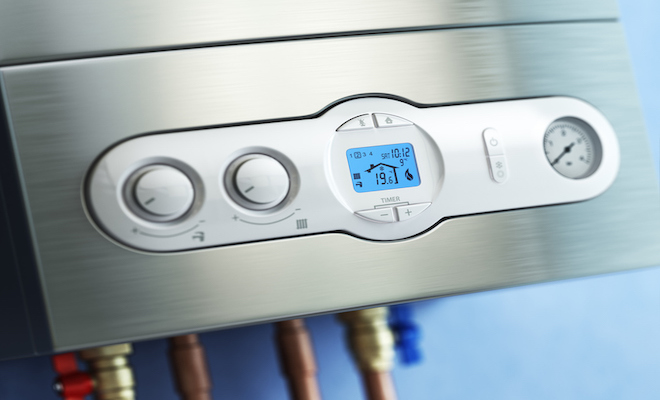close up of a boiler display