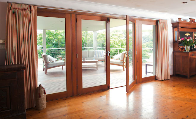 Wooden patio doors