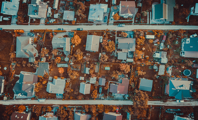 aerial view of a neighbourhood