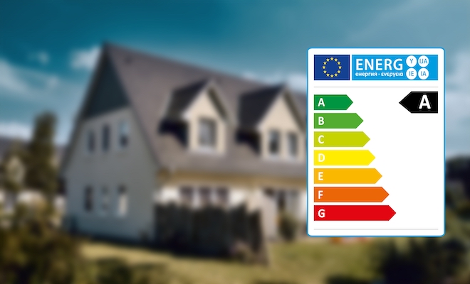 house with engery efficient scale