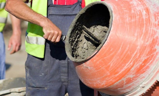 Man mixing cement