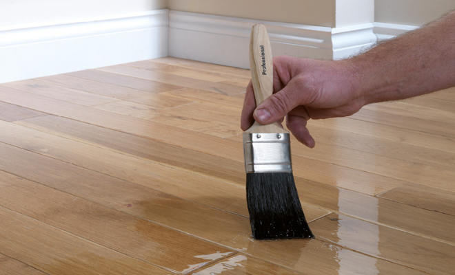 Varnishing wood floor