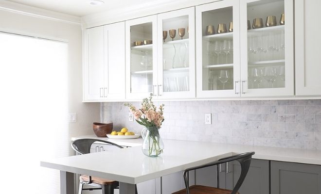 Glass kitchen cupboard doors