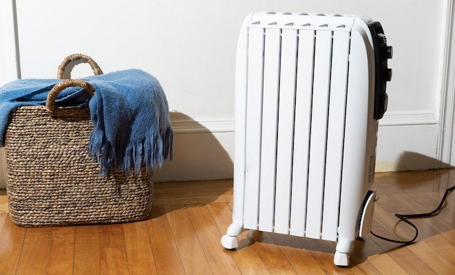 White electric radiator