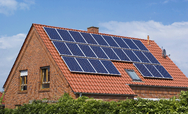 house with solar panels