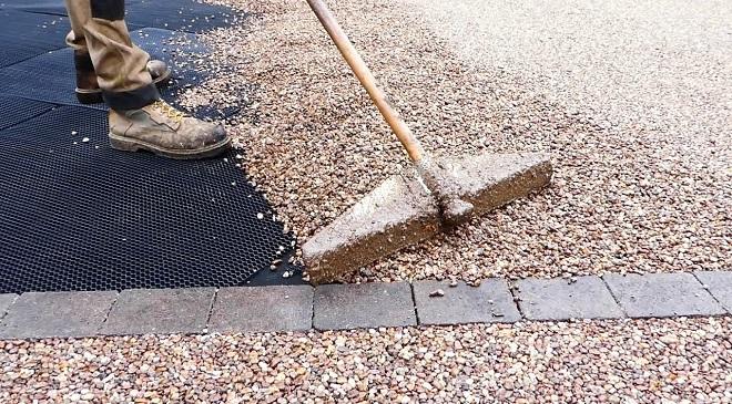 resin driveway poured