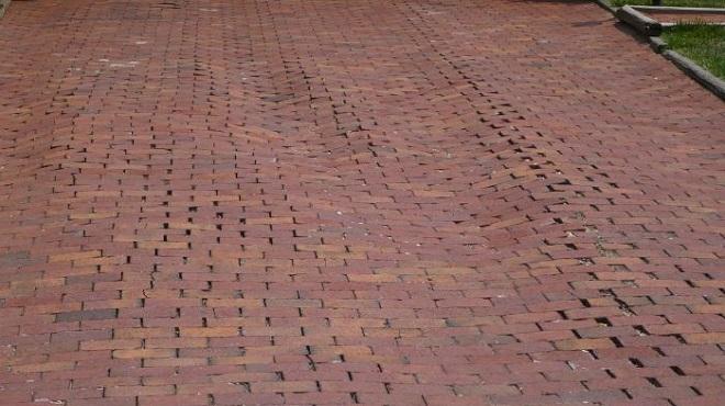 sinking block paving