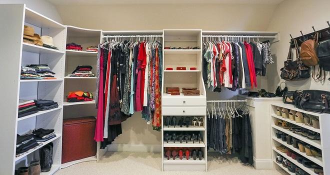 shelves in wardrobe
