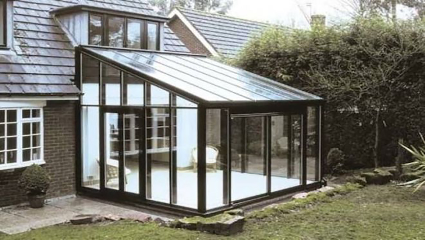 Light wood lean to conservatory