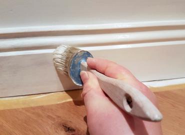 skirting board being painted